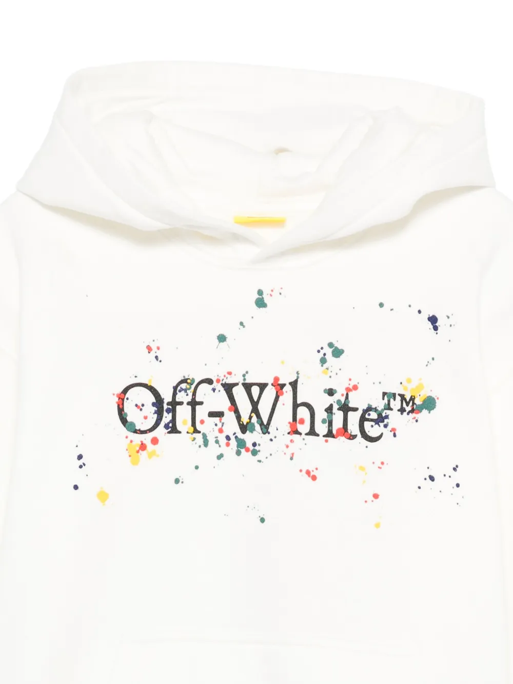 Off-white Paint-splatter Cotton Hoodie In White