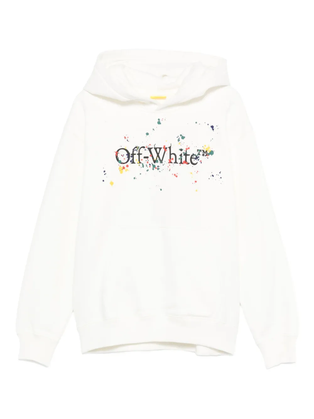 Off-White Kids paint-splatter cotton hoodie | White | Image 1