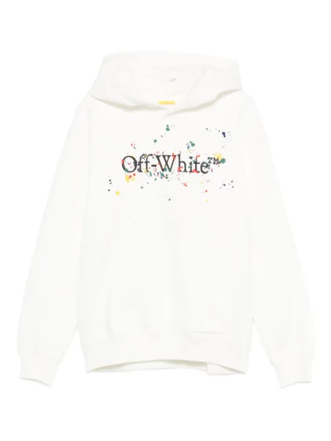 Off-White Kids paint-splatter cotton hoodie