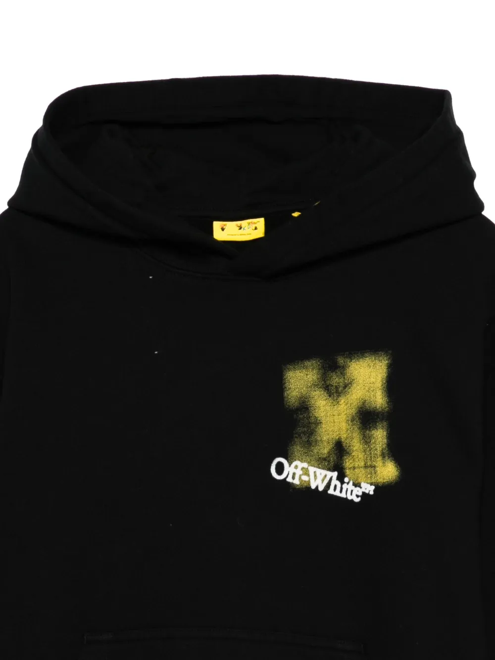Off-white Spray-paint Logo Hoodie In Black