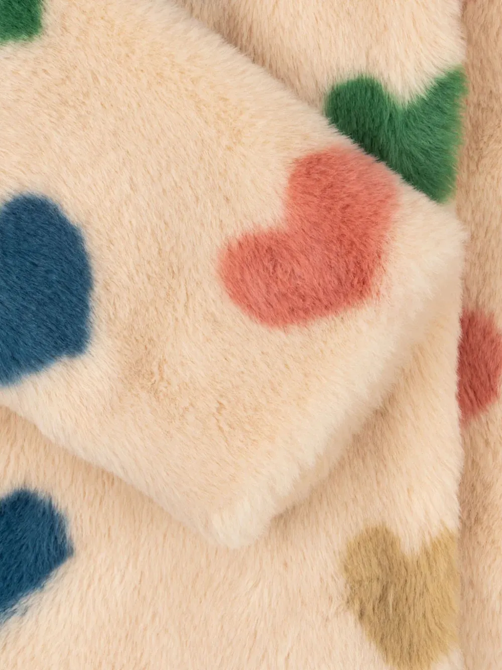 Konges Sløjd Fuzzie jas met hartprint Beige