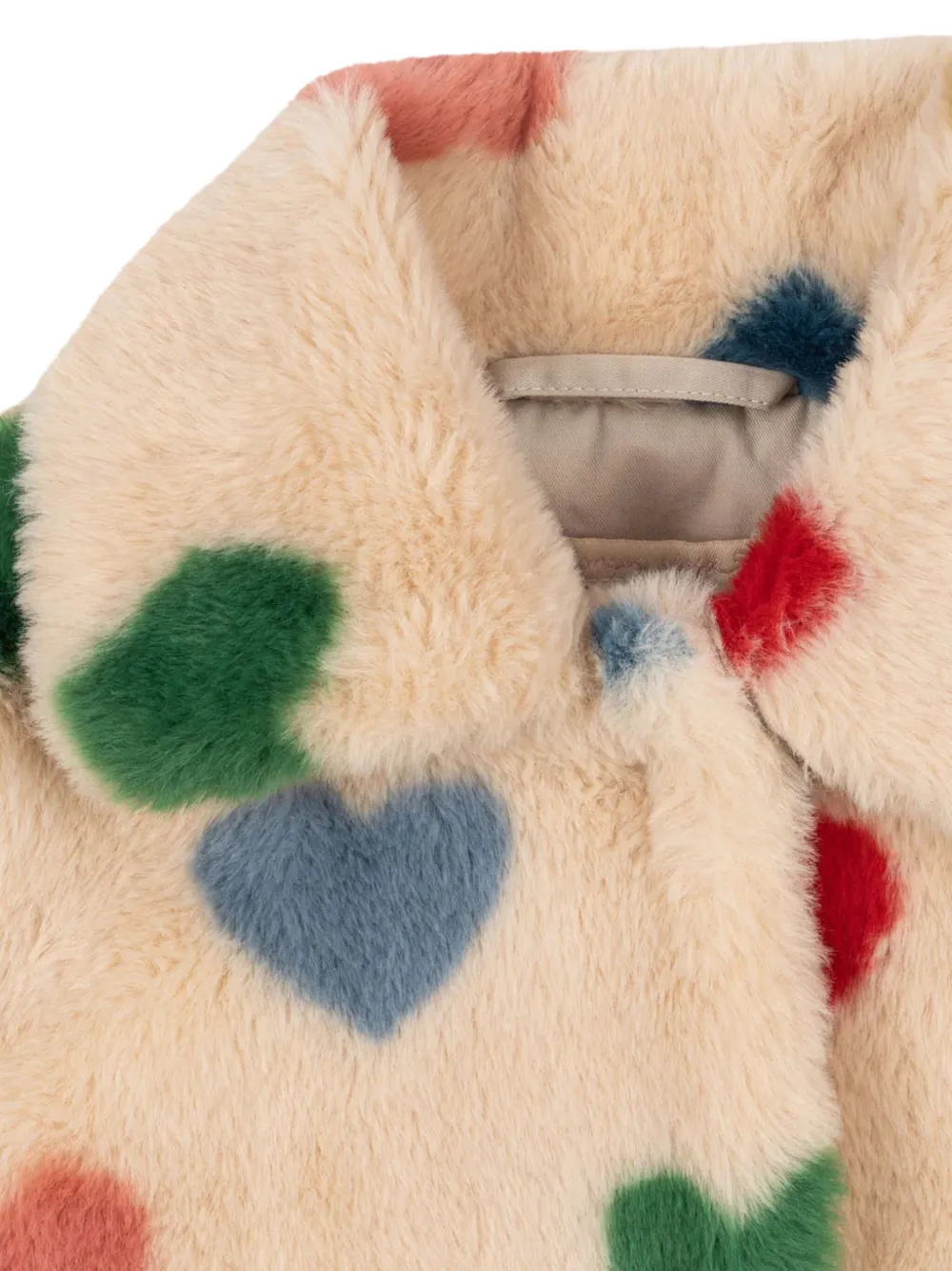 Konges Sløjd Fuzzie jas met hartprint Beige