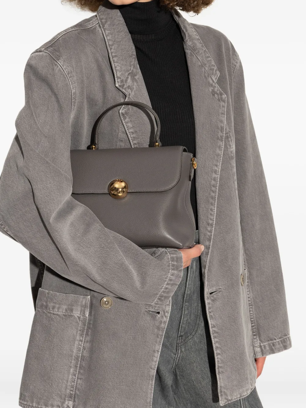 Furla Small Moonlight Tote Bag In Gray