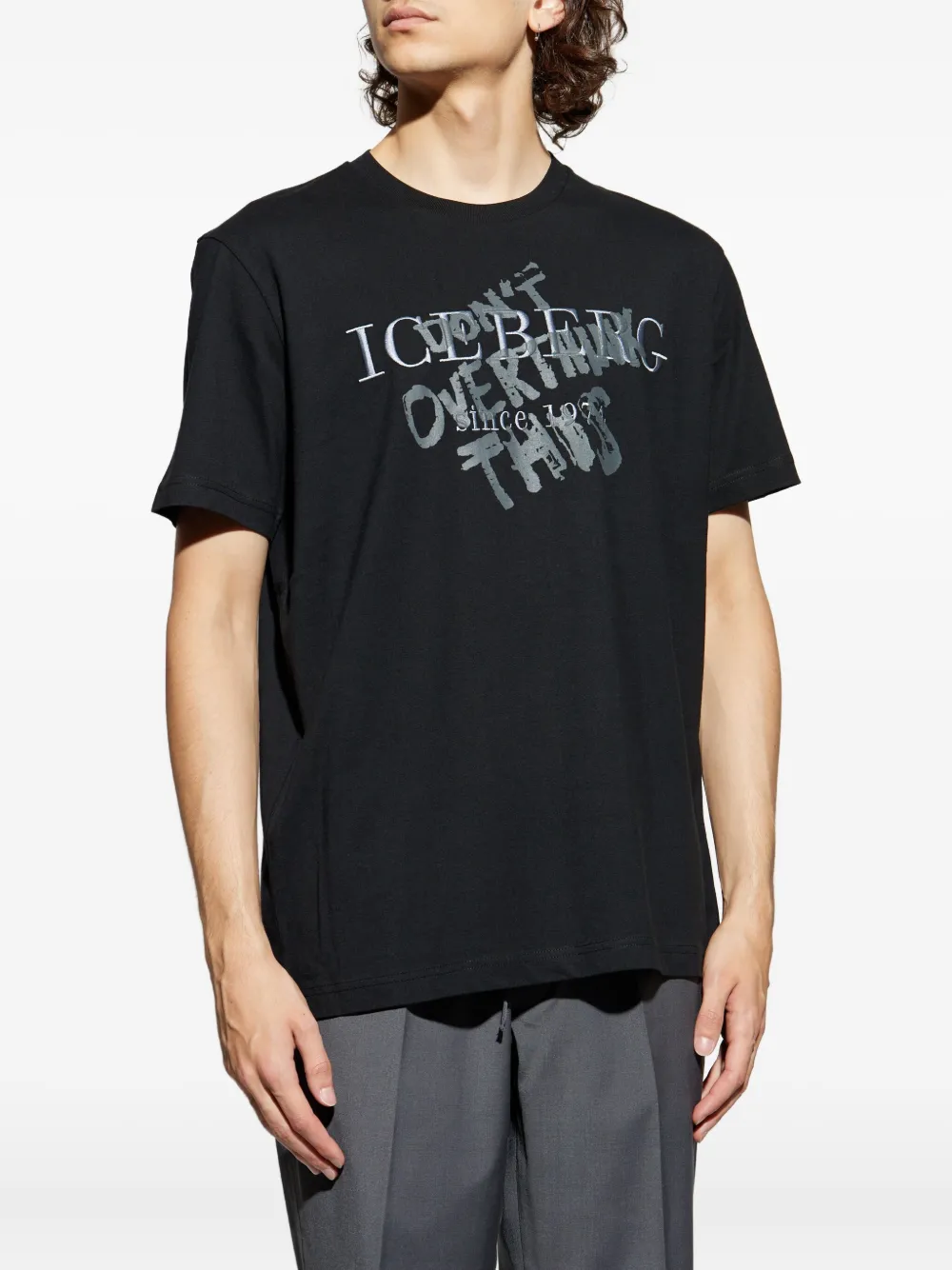 Iceberg T-shirt met logoprint Zwart