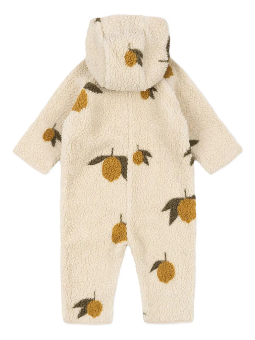 Konges Sløjd hooded lemon-print romper - Beige