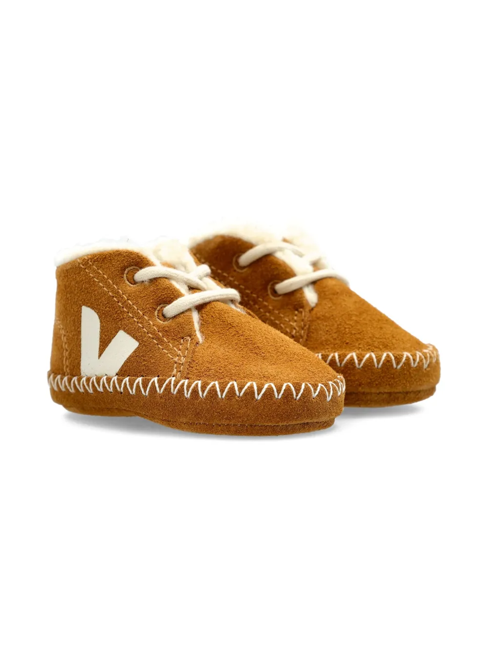 VEJA Kids suede logo pre-walkers | Brown | Image 1