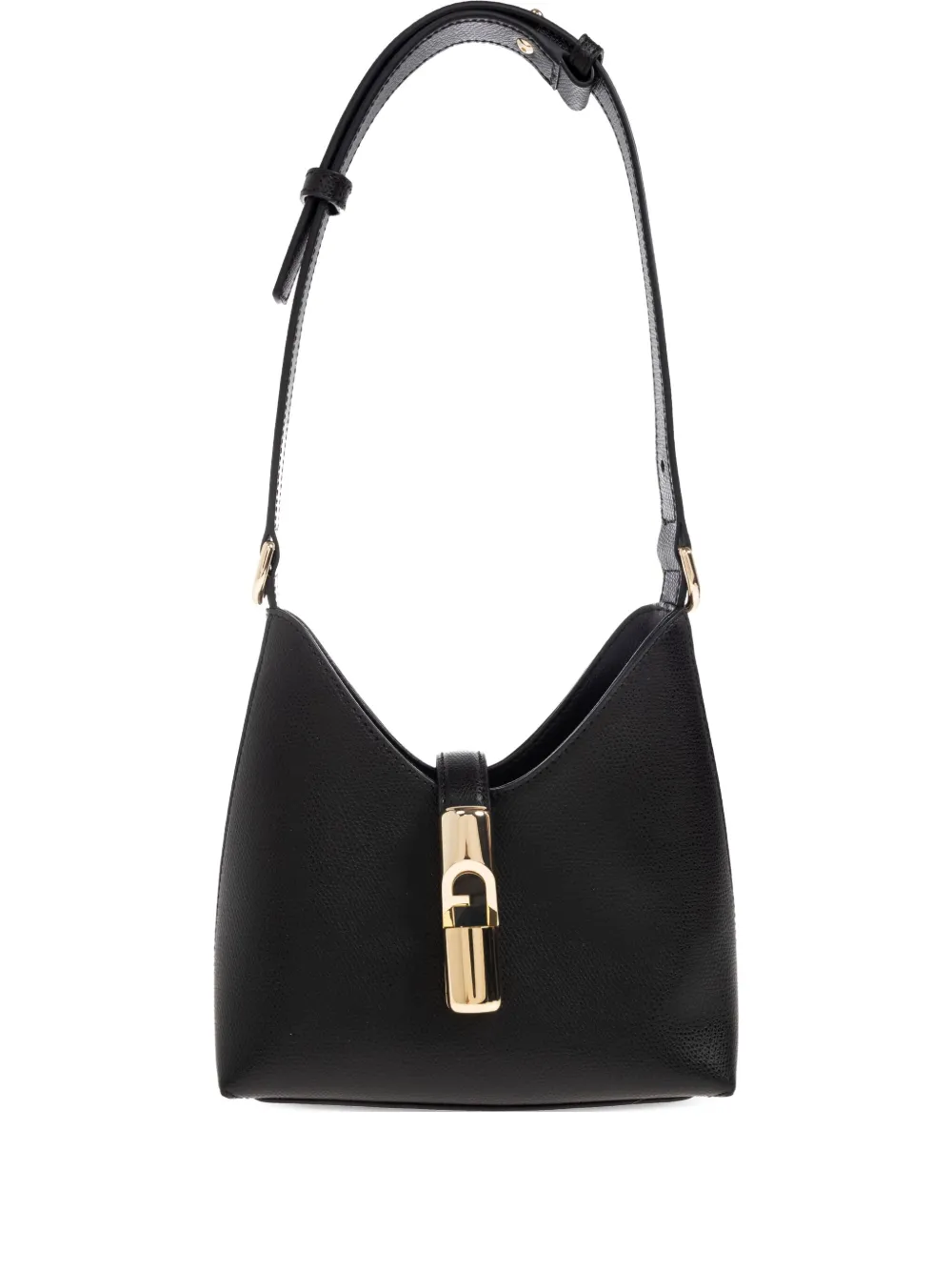 Furla Stylish Shoulder Bag Adjustable Strap In Black