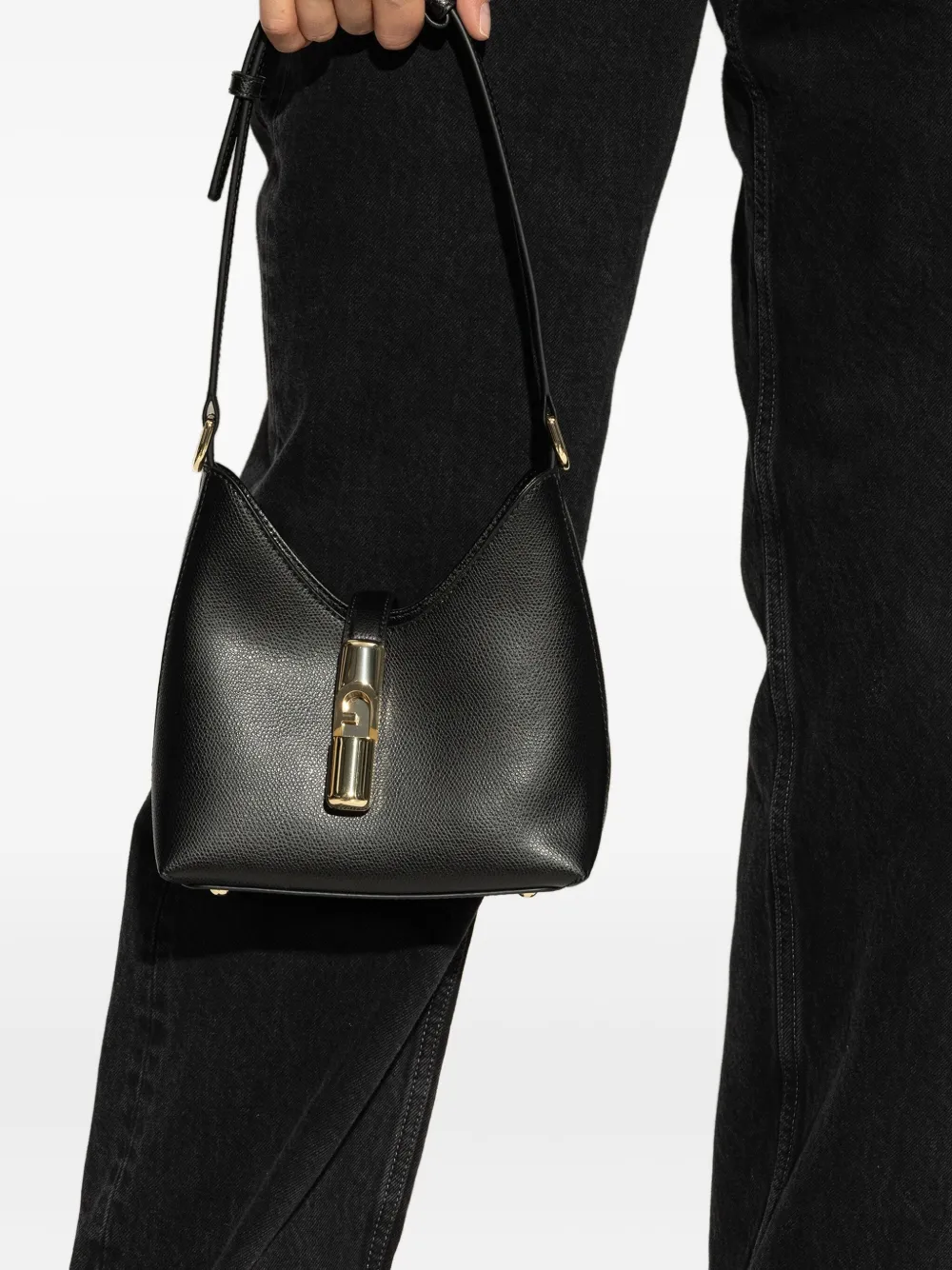 Furla mini Iride leather shoulder bag - Zwart
