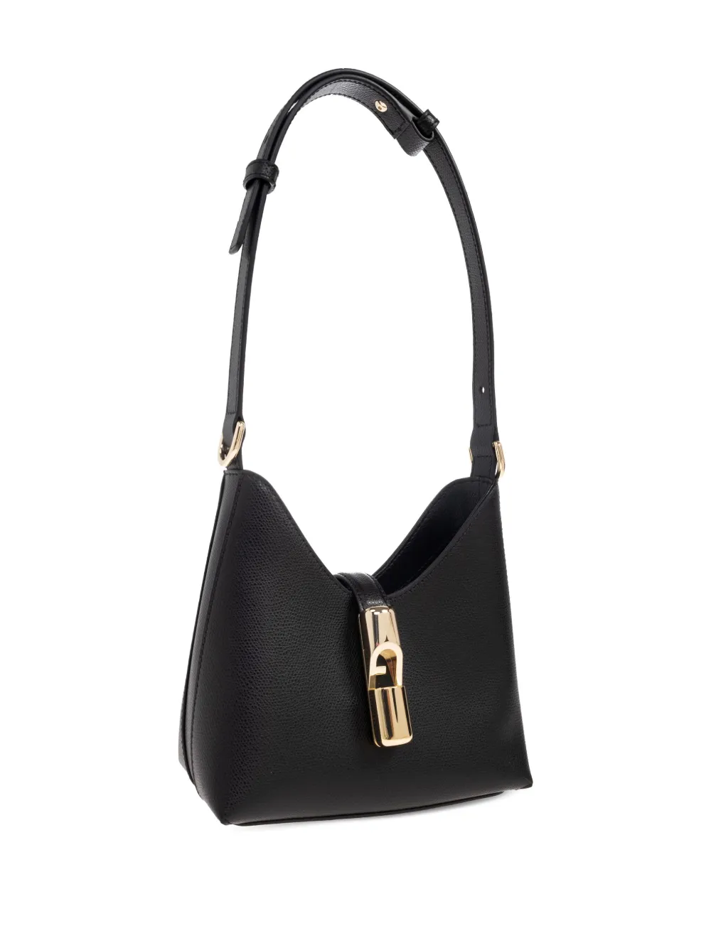 Furla Stylish Shoulder Bag Adjustable Strap In Black