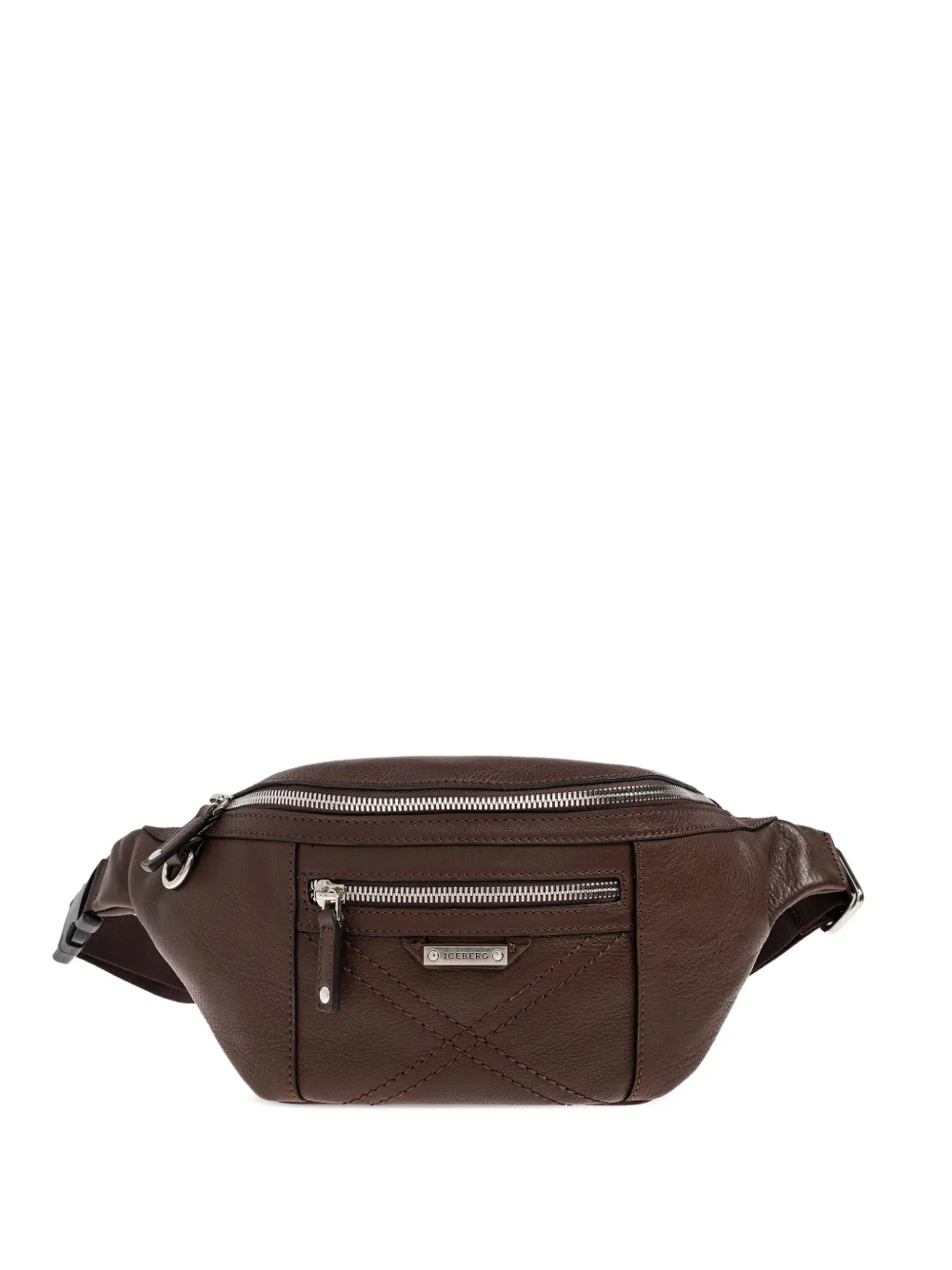 Iceberg zip leather belt bag | Brown | Image 1