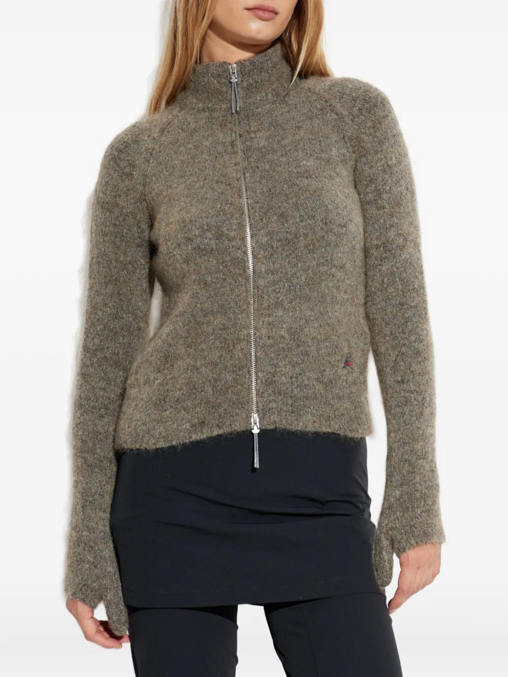 Roa Tasna Zip-up Cardigan In Gray