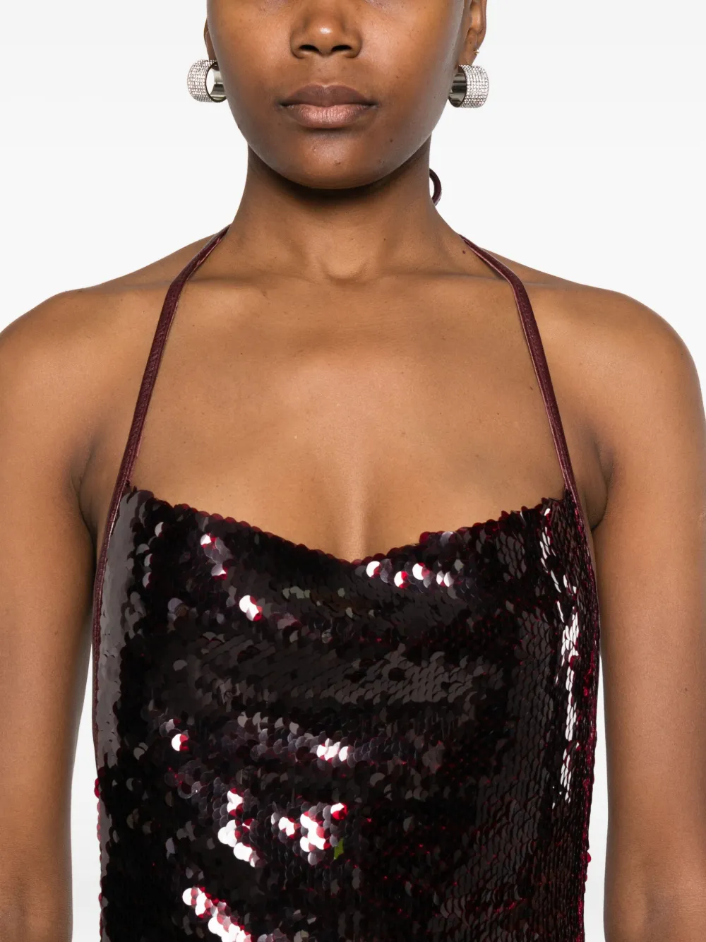 David Koma Halterjurk met pailletten Rood