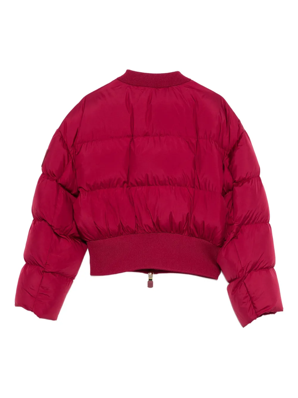 Elisabetta Franchi Quilted Cropped Bomber Jacket In Red