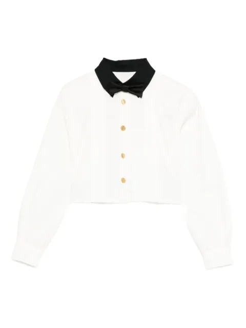 Elisabetta Franchi Kids bow-collar long-sleeve shirt