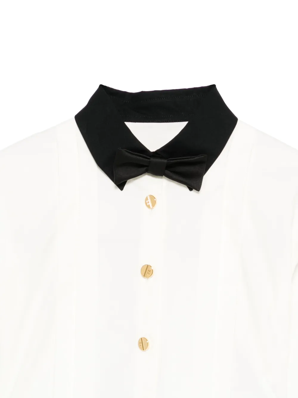 Elisabetta Franchi Bow-collar Long-sleeve Shirt In White