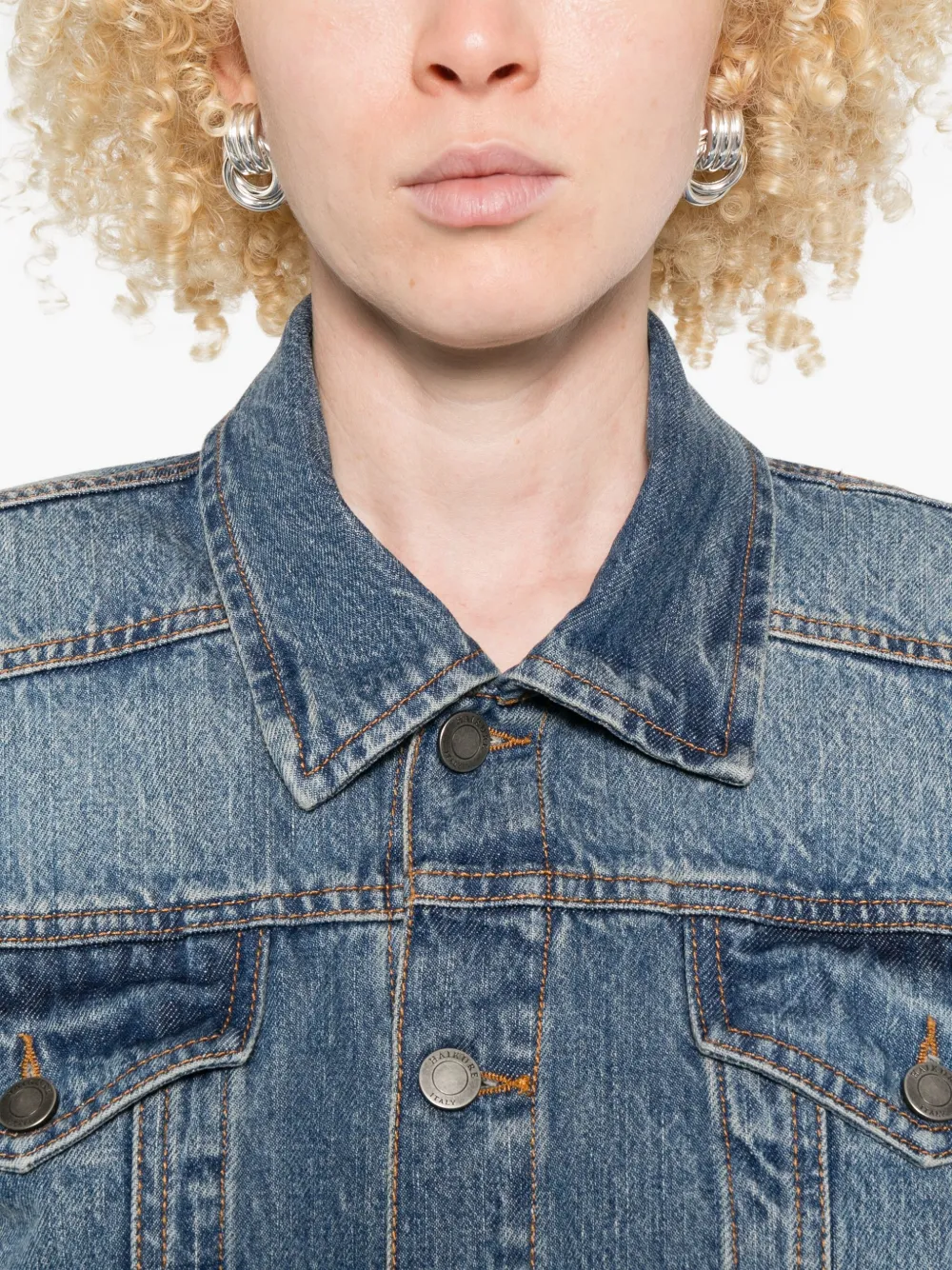 Haikure Button-fastening Denim Jacket In Blue