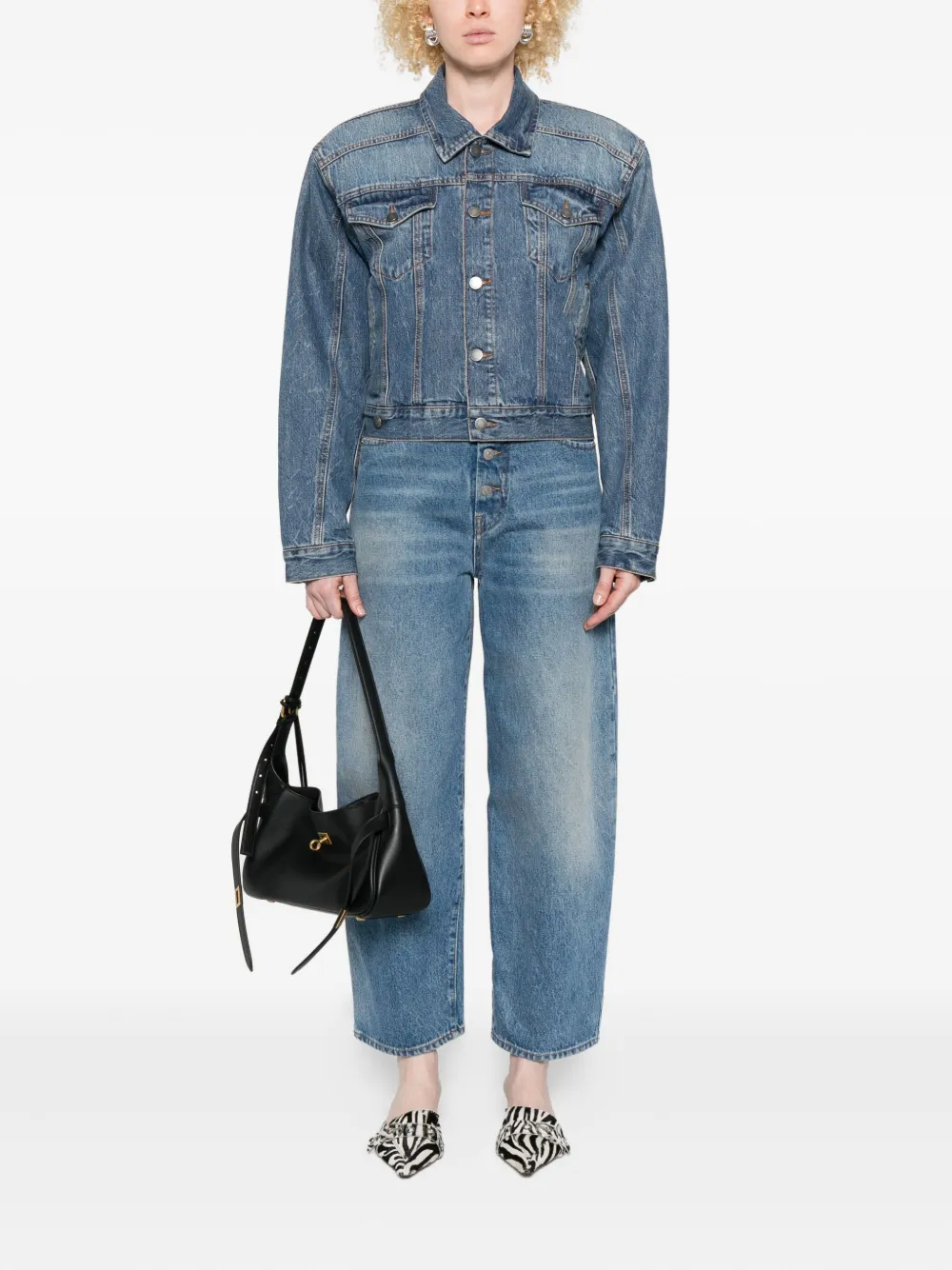 Haikure Button-fastening Denim Jacket In Blue