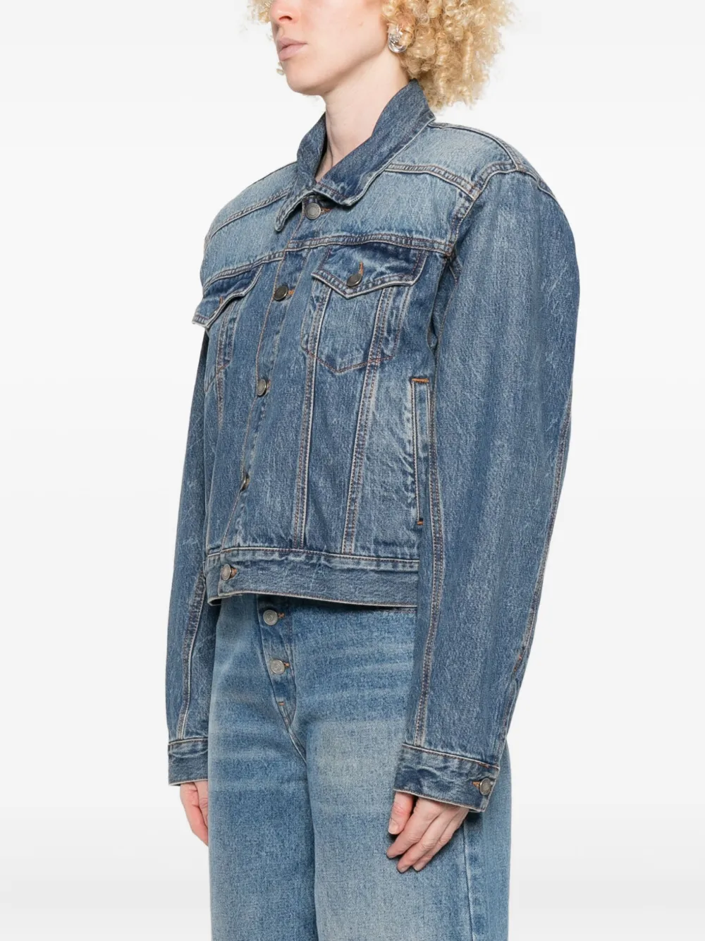 Haikure Button-fastening Denim Jacket In Blue