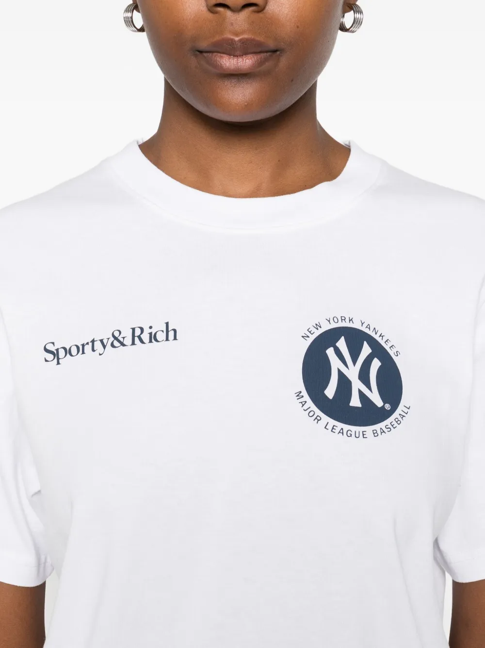 Sporty & Rich Major League T-shirt met print Wit
