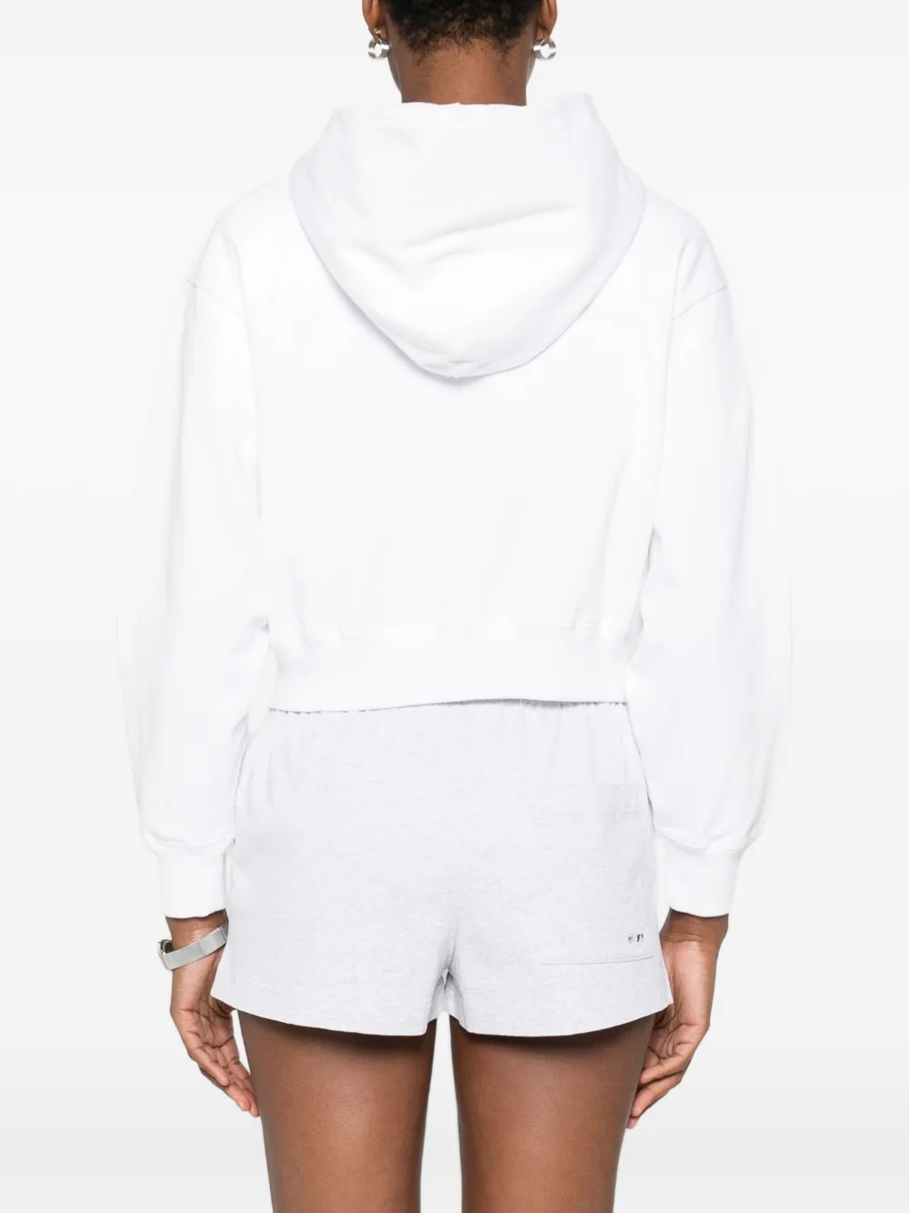 Sporty & Rich Homerun cropped hoodie met rits Wit