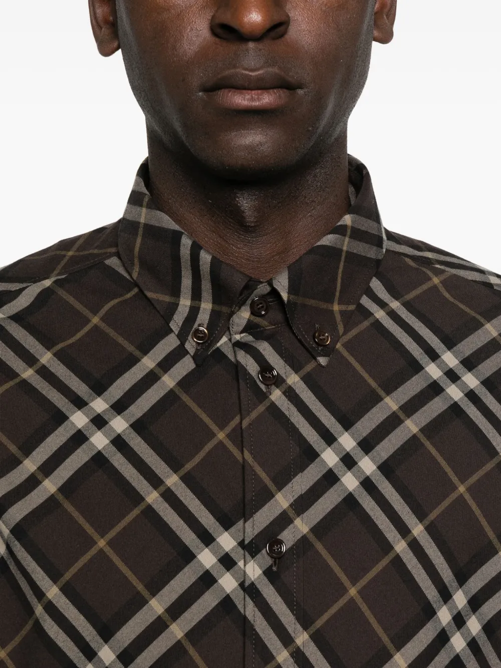 Burberry Geruit overhemd Bruin