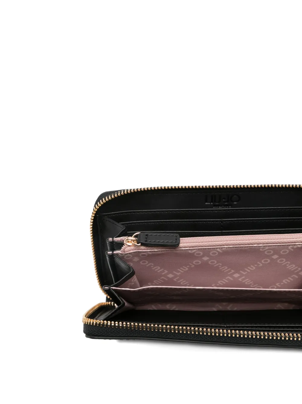 Liu •jo Logo-plaque Zip-around Wallet In Black