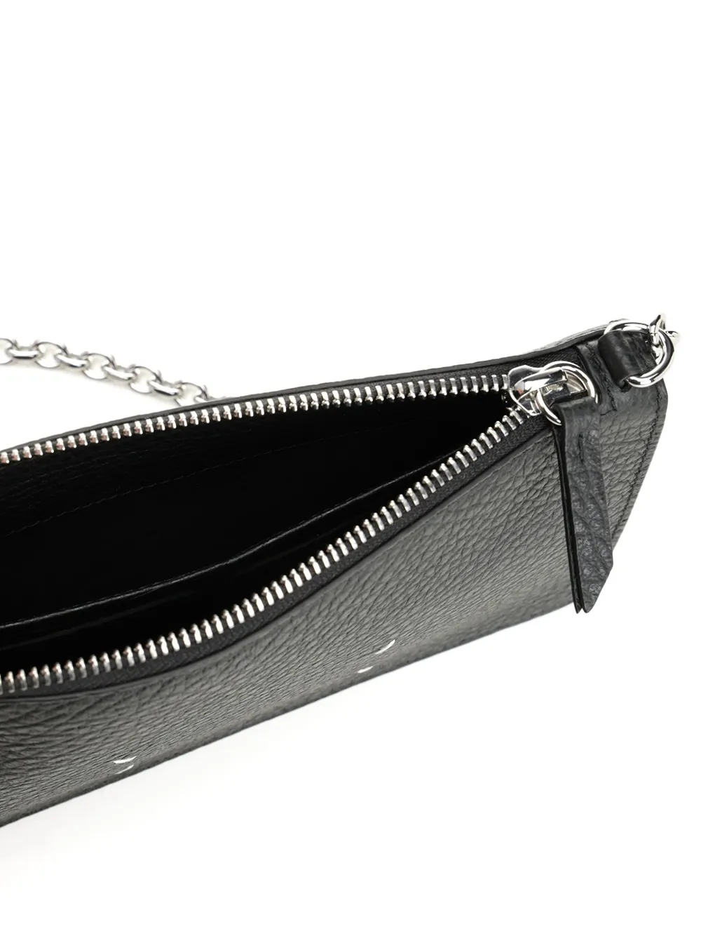 Maison Margiela Zipped Wallet On Chain In Black