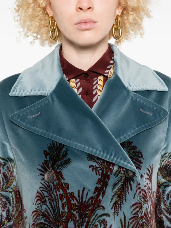 エトロ48.ETRO48.花柄ペイント. ベルベット テーラードジャケット. ETRO フローラル ジャケット | ブルー | FARFETCH JP