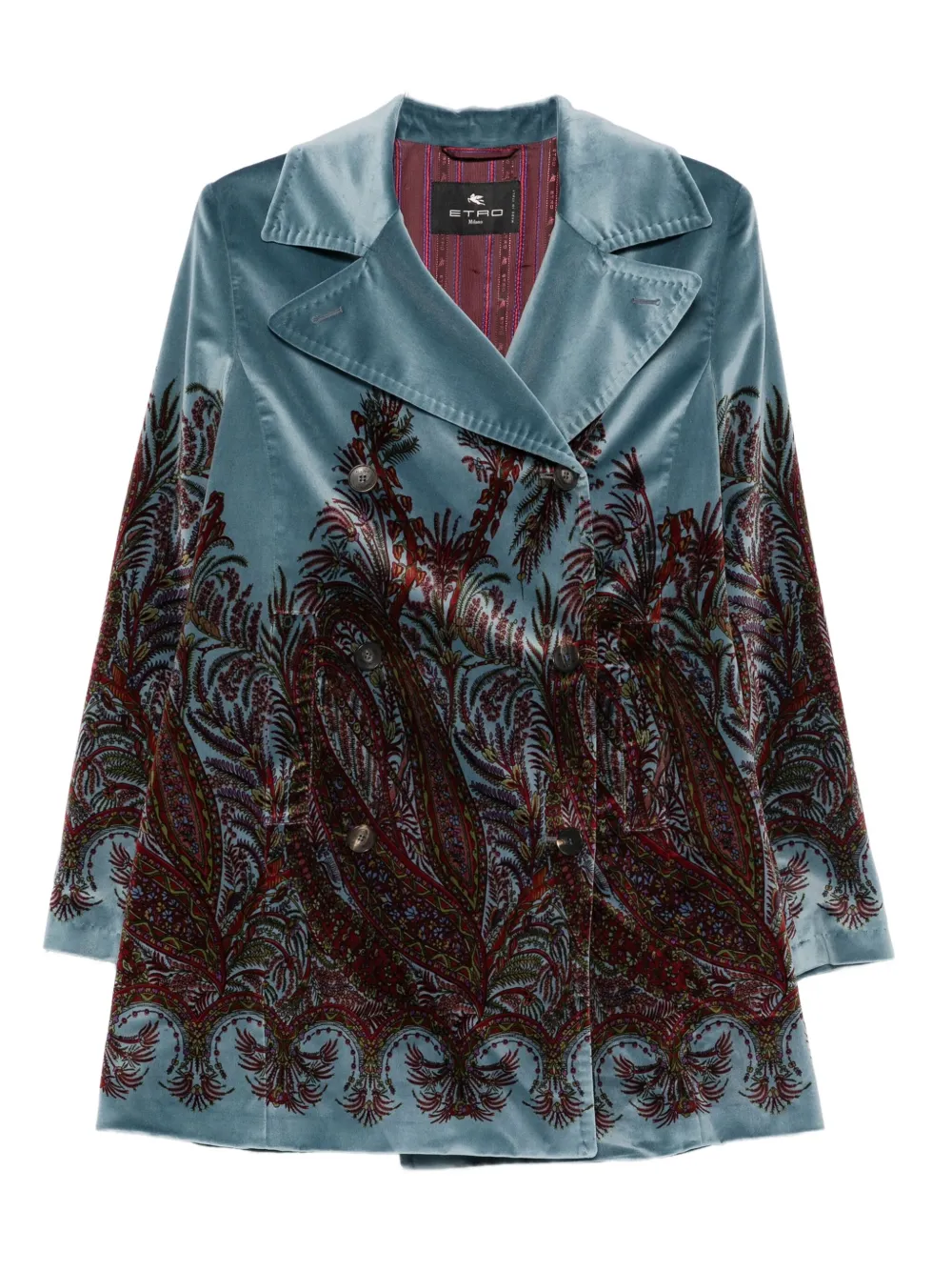 ETRO floral-print velvet jacket | Blue | Image 1