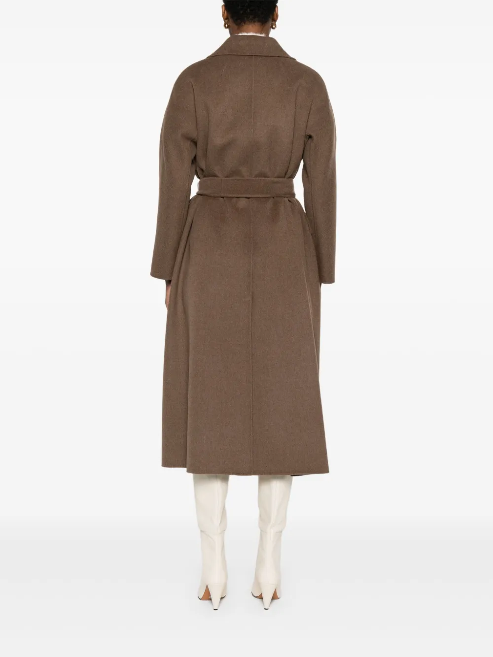 'S Max Mara Jas met revers en ceintuur Bruin