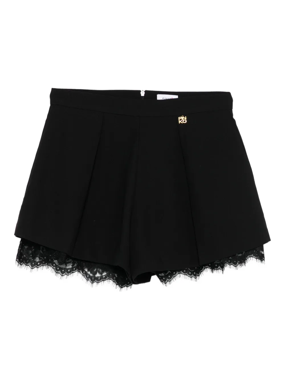 Pinko Kids شورت بكسرات وبأطراف دانتيل | أسود | Image 1