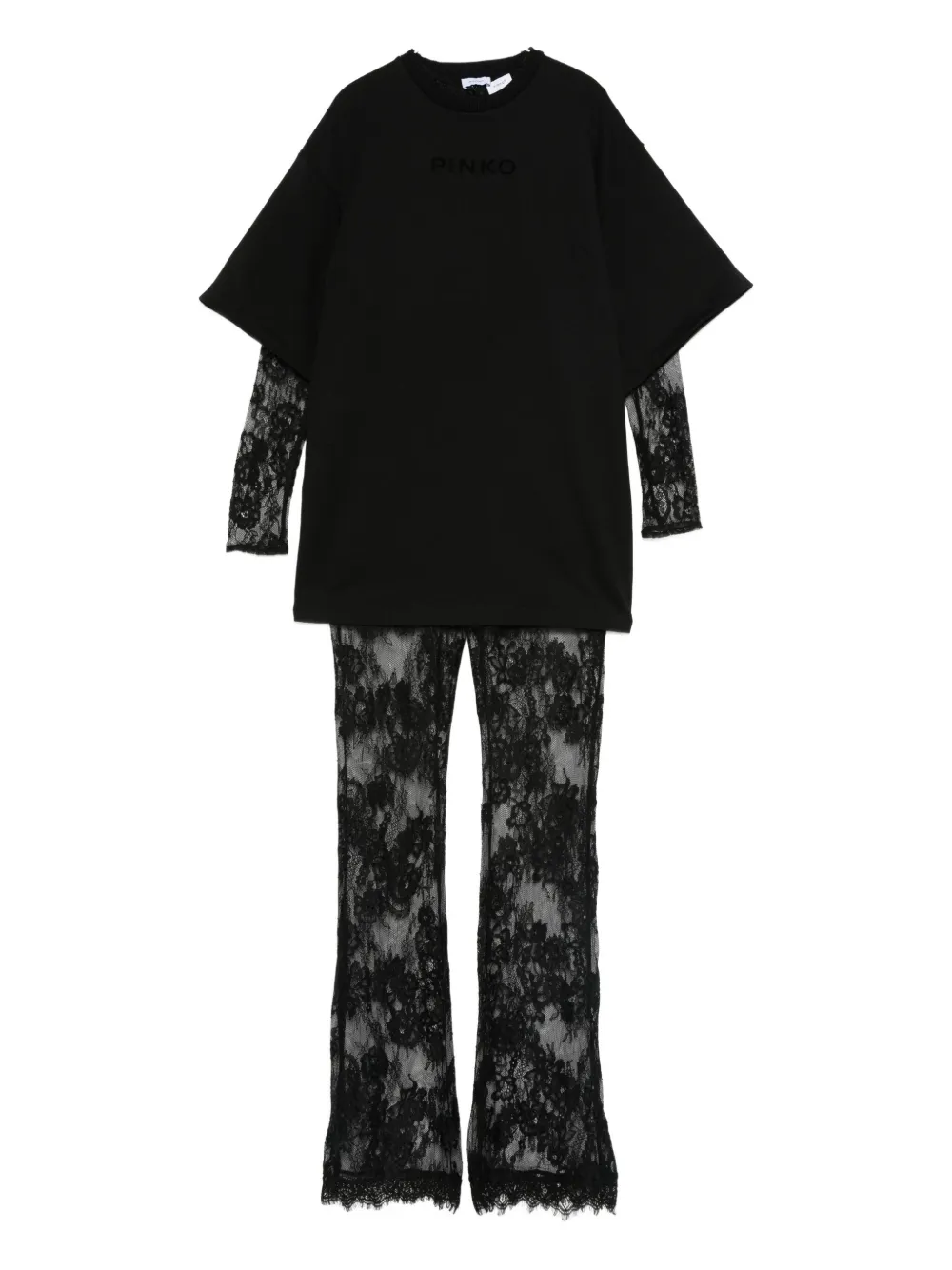 Pinko Kids lace-panel jumpsuit | Black | Image 1