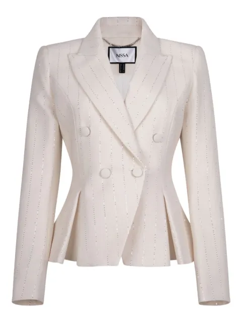 NISSA blazer con doble botonadura y motivo de rayas