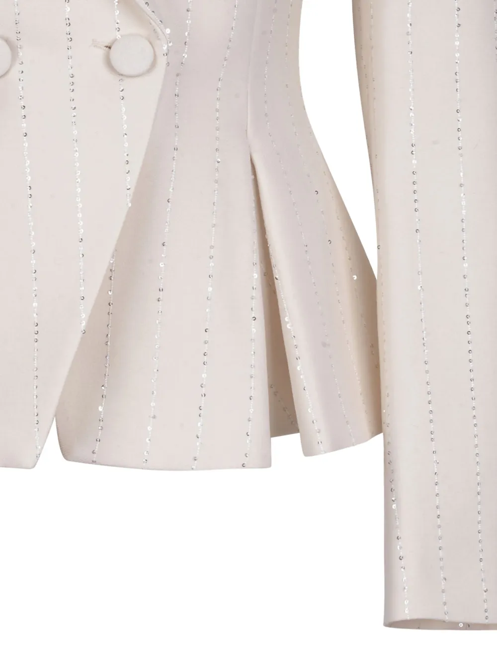 NISSA Gestreepte blazer met dubbele rij knopen Wit