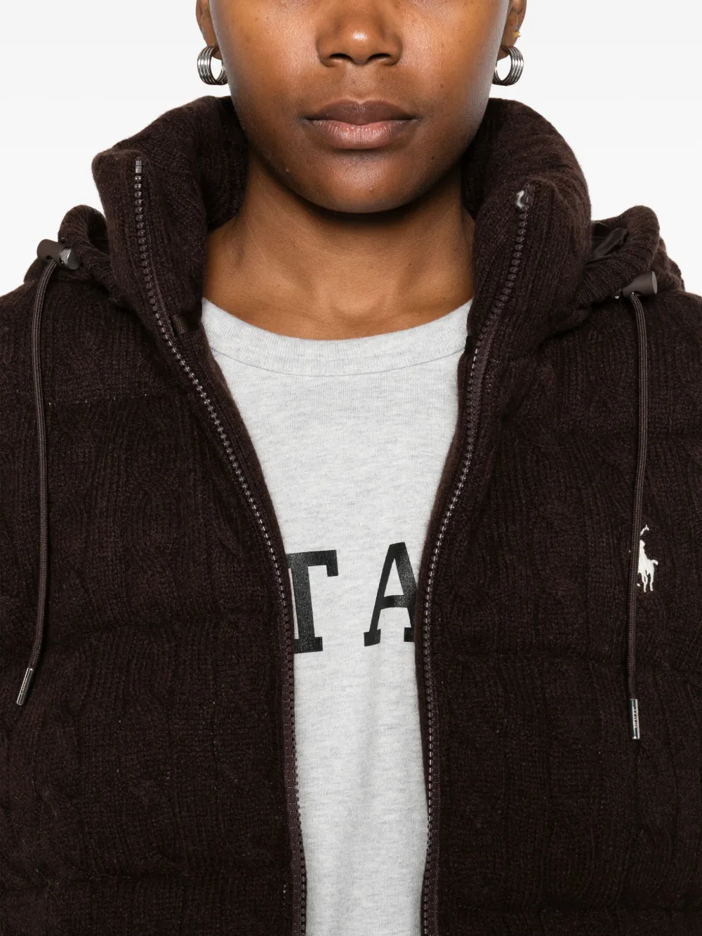 Polo Ralph Lauren Wattierte Jacke Aus Wolle Und Kaschmir In Black
