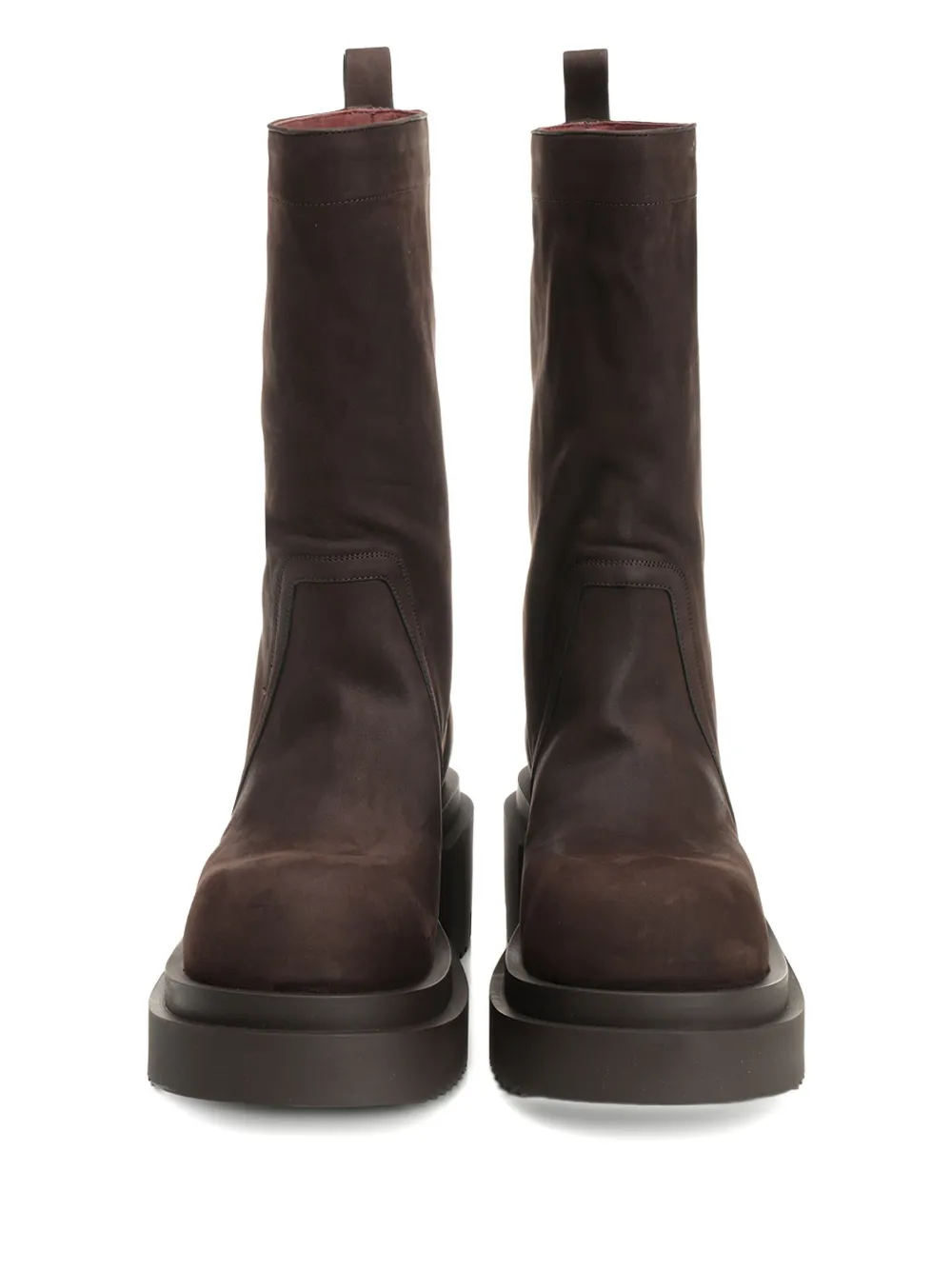 Rick Owens 60mm platform leather boots Brown