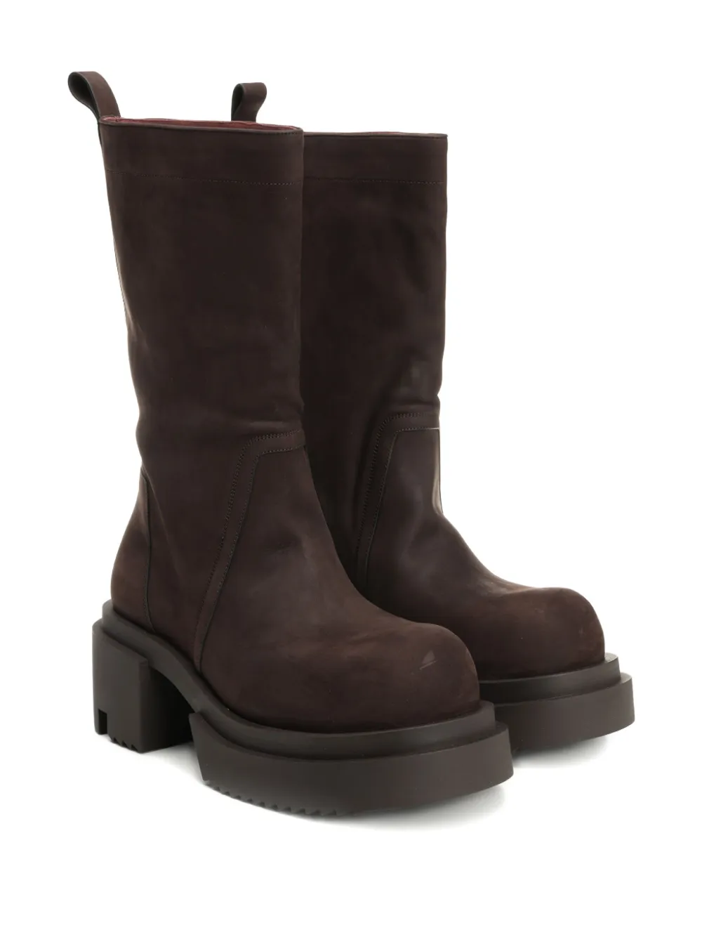 Rick Owens 60mm platform leather boots Brown