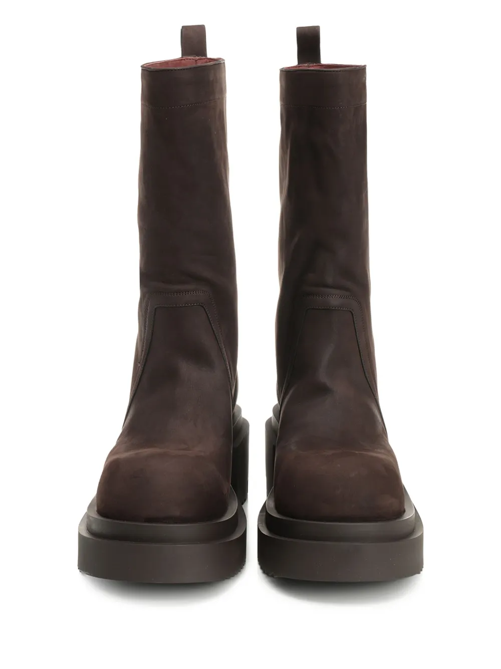 Rick Owens 60 mm leren laarzen met plateauzool Bruin