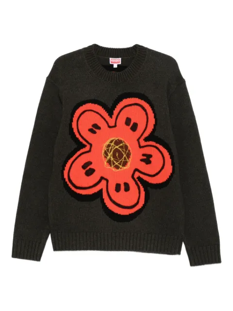 Kenzo flower-embellishment crew-neck sweater