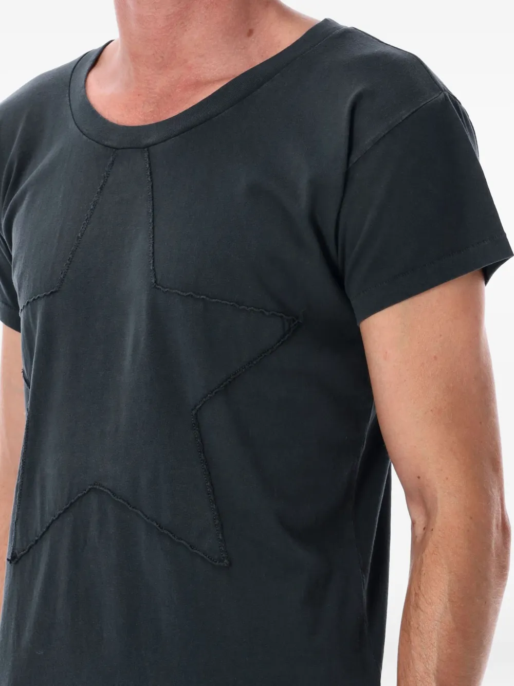 MM6 Maison Margiela T-shirt met ronde hals en sterapplicatie Zwart