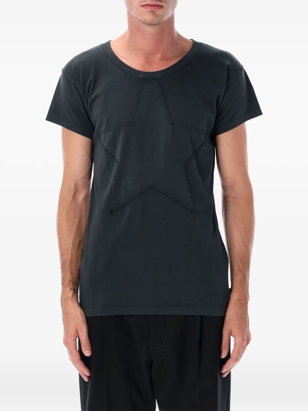 MM6 Maison Margiela star-appliqué crew-neck T-shirt - ブラック MM6 Maison Margiela star-appliqué crew-neck T-shirt - ブラック