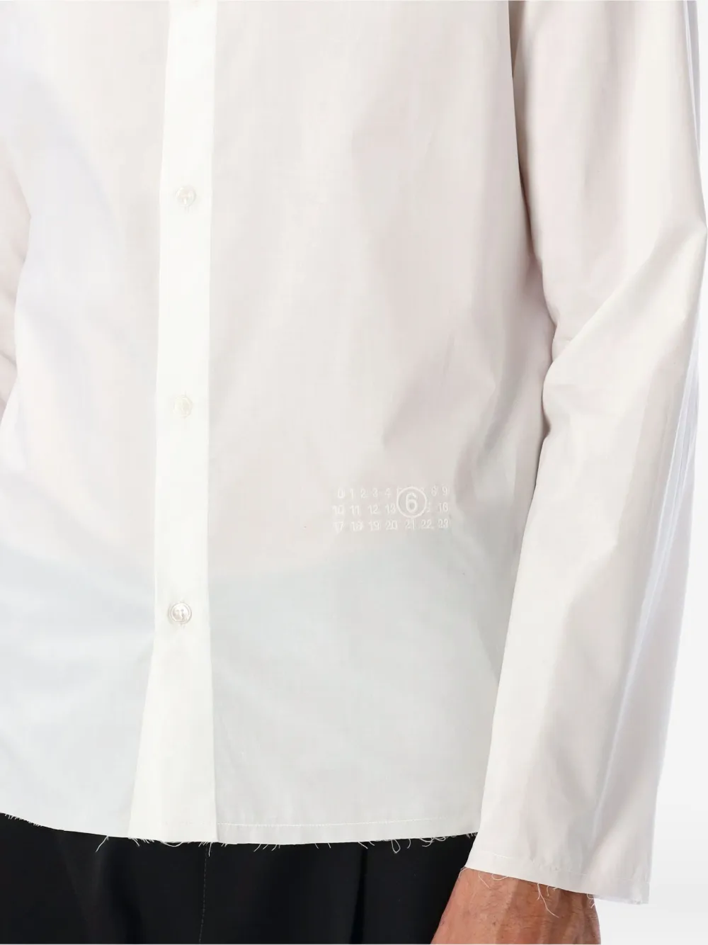 MM6 Maison Margiela Overhemd met franje afwerking Wit