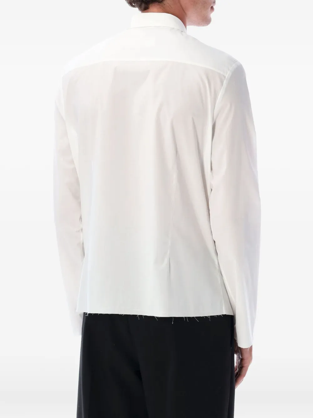 MM6 Maison Margiela frayed-hem shirt - Wit