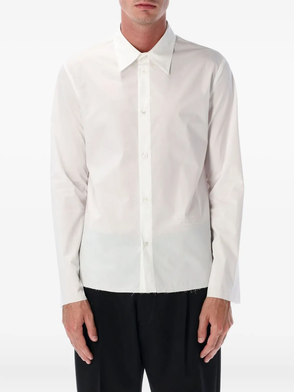 MM6 Maison Margiela frayed-hem shirt - ホワイト MM6 Maison Margiela frayed-hem shirt - ホワイト