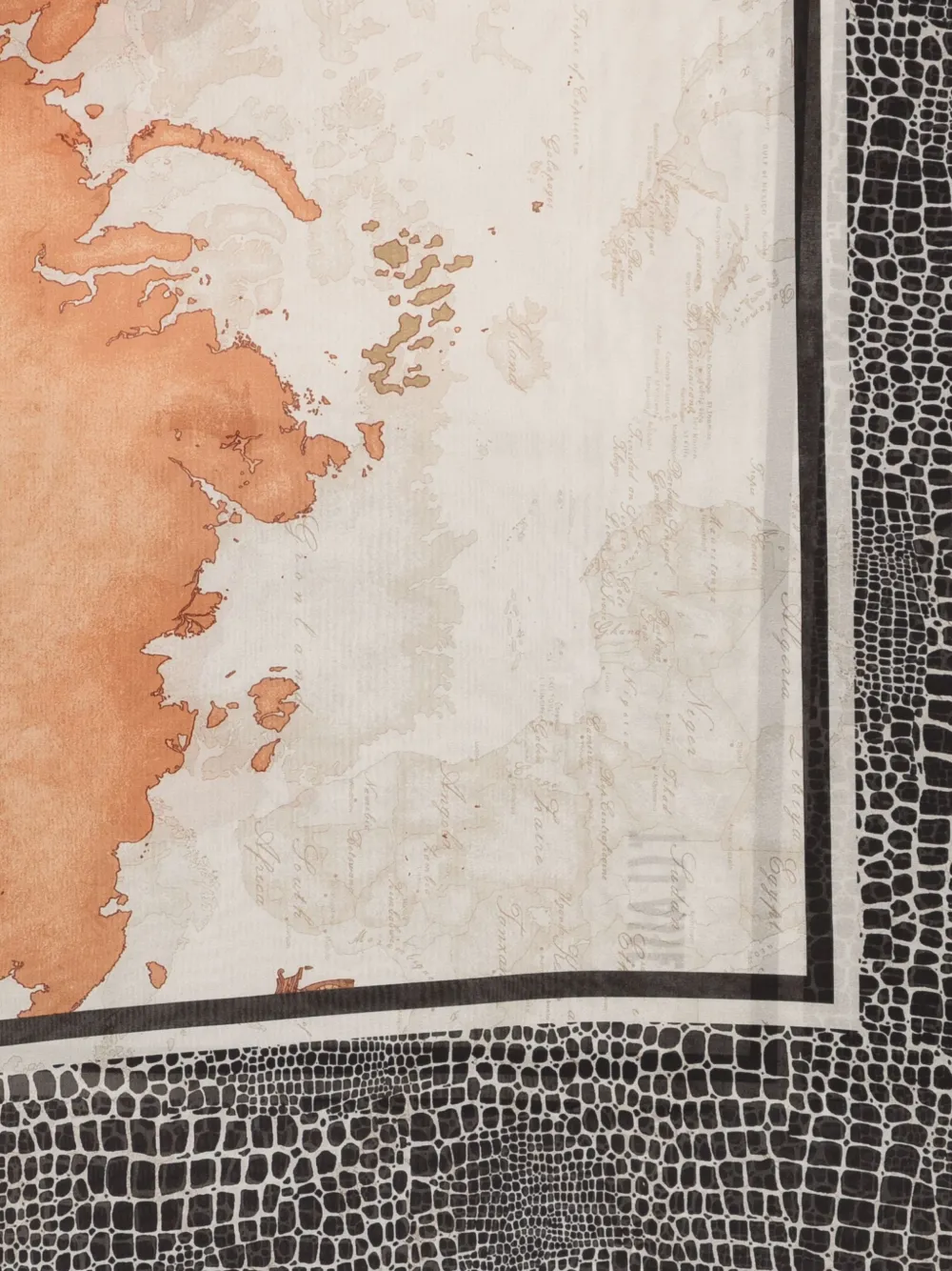 ALVIERO MARTINI 1° CLASSE map-print crocodile-effect scarf | Image 2