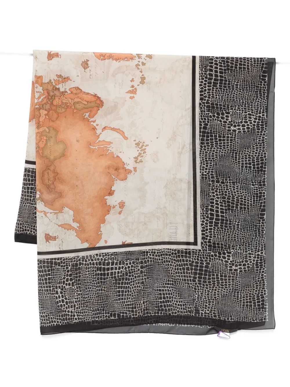 ALVIERO MARTINI 1° CLASSE Sciarpa con effetto coccodrillo - Nero