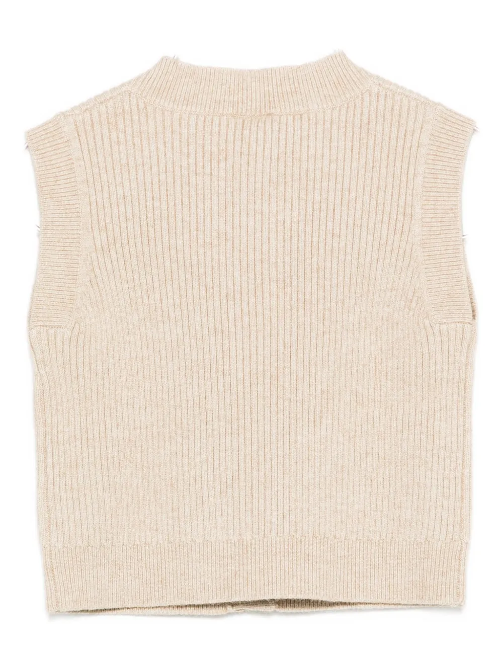 Donsje Ribbed Sleeveless Cardigan In Neutral