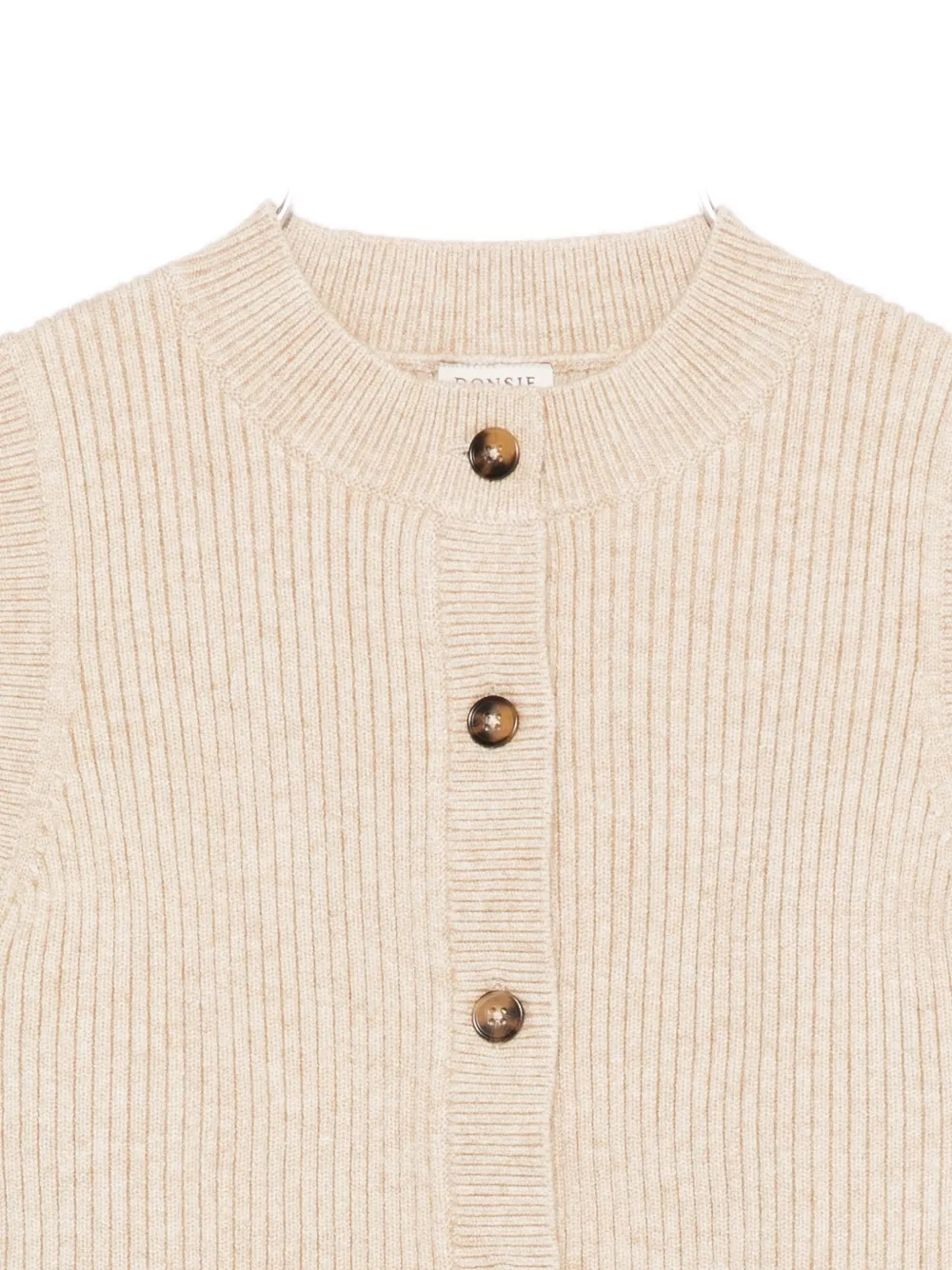 Donsje Ribbed Sleeveless Cardigan In Neutral