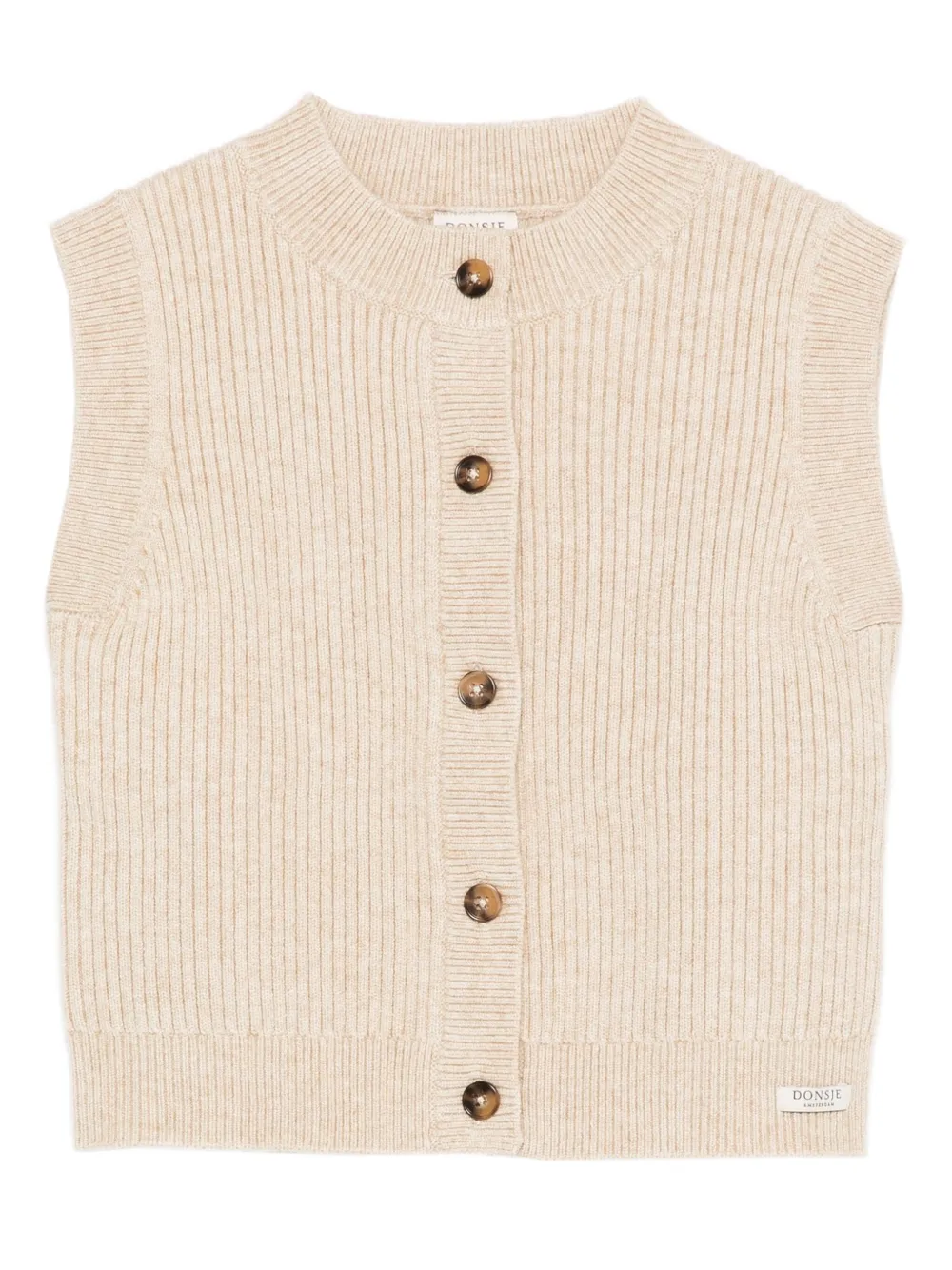 Donsje ribbed sleeveless cardigan | Neutrals | Image 1
