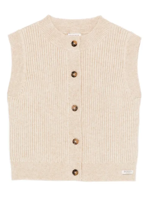 Donsje ribbed sleeveless cardigan